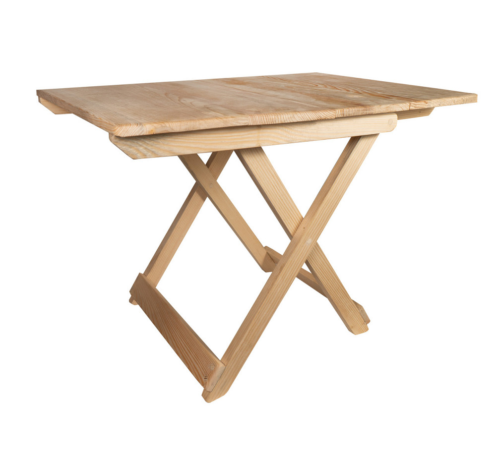 Дерев'яний компактний стіл і 2 табуретки з натурального дерева (ель), розкладний стіл і стільці для саду Кам'янець-Подільський - фото 6