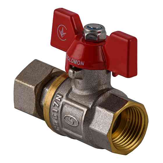 Кран кульовий прямий з накидною гайкою SOLOMON 1/2″ ВВ PN40  (V6002-S) Тернопіль