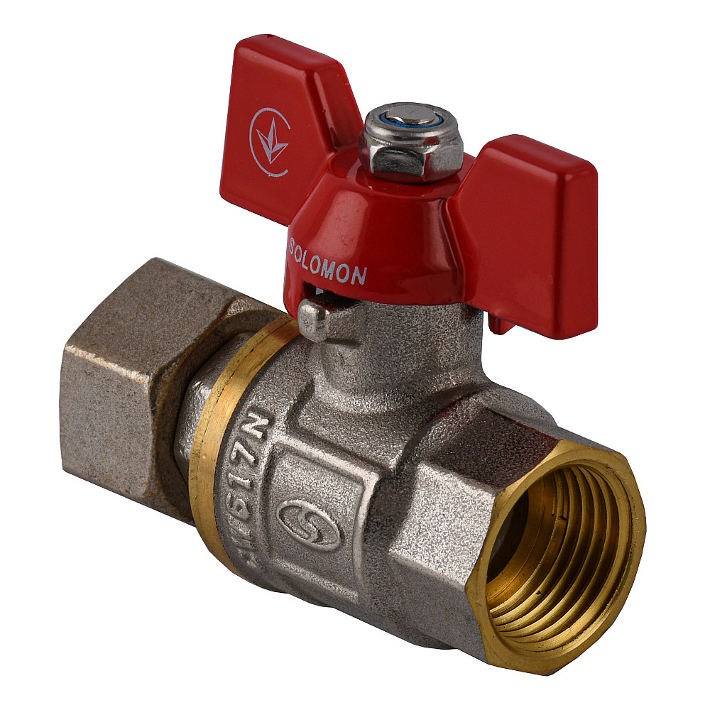 Кран кульовий прямий з накидною гайкою SOLOMON 1/2″ ВВ PN40  (V6002-S) Тернопіль - фото 3