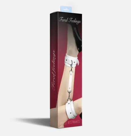 Поножі Feral Feelings - Ankle Restraints White, натуральна шкіра Львов