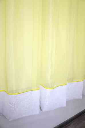 Кухонная занавеска VR-Textil № 00к желтый с белым 280х170 см (52-0546) Киев