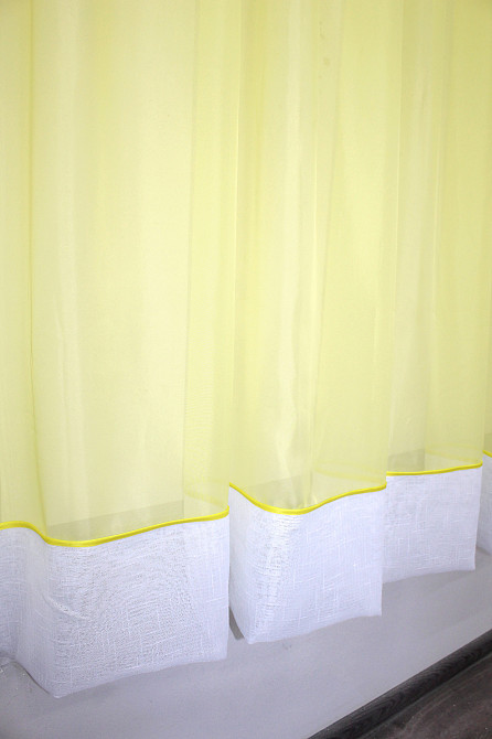 Кухонна фіранка VR-Textil № 00к жовтий з білим 280х170 см (52-0546) Київ - фото 5