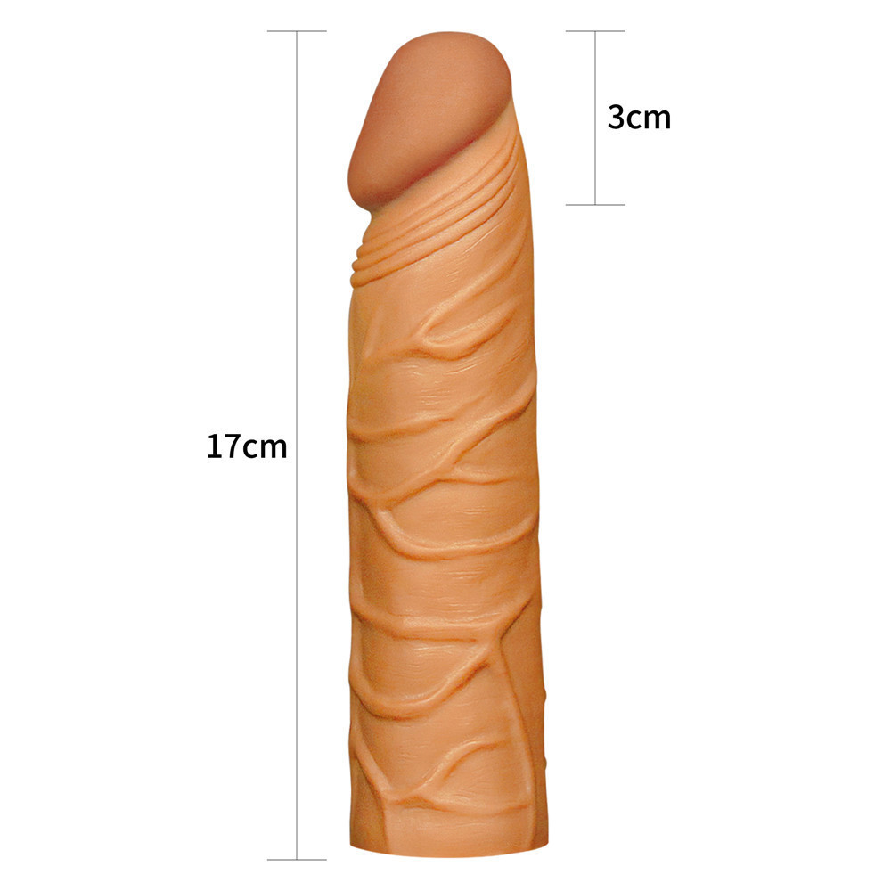 Насадка на член - Pleasure X-Tender Penis Sleeve Add 1" Brown Sex Aura Київ - фото 3