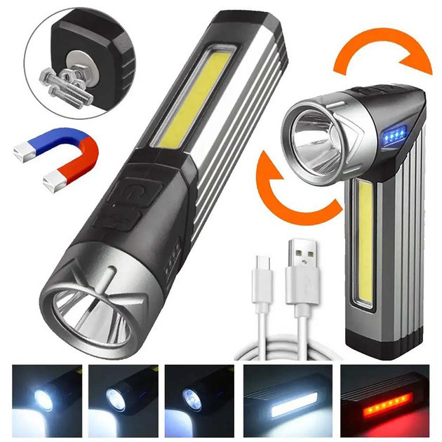 Фонарик мощный аккумуляторный для дома Police 508-OSL+COB, Мощный светодиодный фонарь BJ-51 Львов - изображение 7