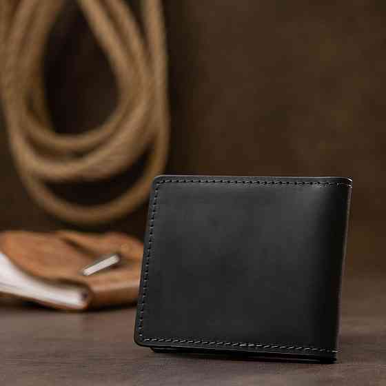 Кожаная матовая обложка для удостоверения GRANDE PELLE 11525 Черный Киев