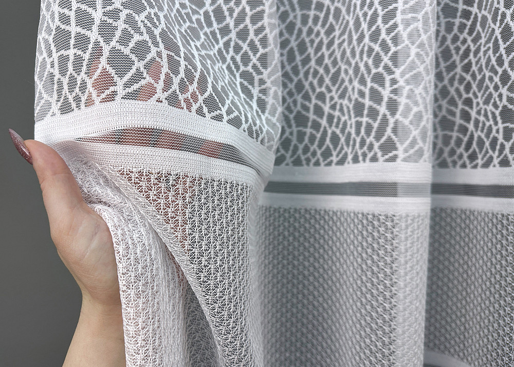 Короткий тюль VR-Textil 1951т Жаккард Белый 300х145 см (42-0898) Киев - изображение 3