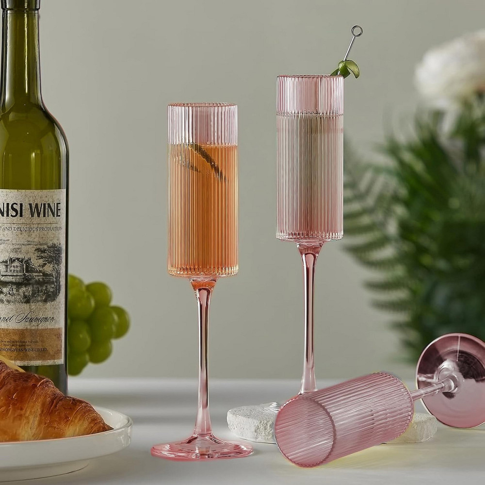 Бокал для шампанского и игристых вин 165 мл, 1 шт,многоразовый, пластиковый,прочный для вина и напитков прозрачно-розовый Каменец-Подольский - изображение 4