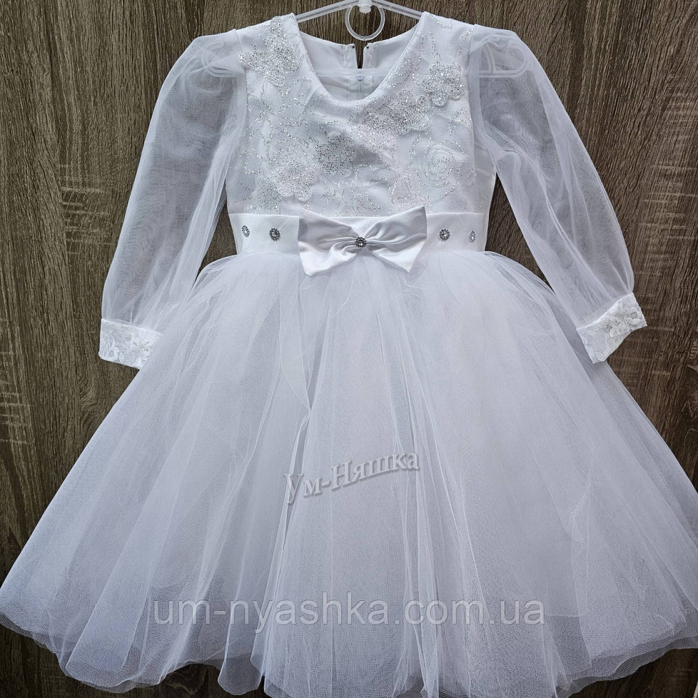 Сукня Сніжинка Біле ошатне плаття для дівчинки з глітером Кривий Ріг - фото 3