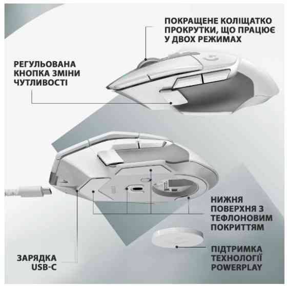 Миша Logitech G502 X LIGHTSPEED White (910-006189) (6823492) Киев