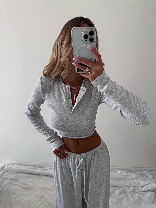 Женский стильный легкий костюм из плотного рубчика Меланж, 44/46 Одесса - изображение 2