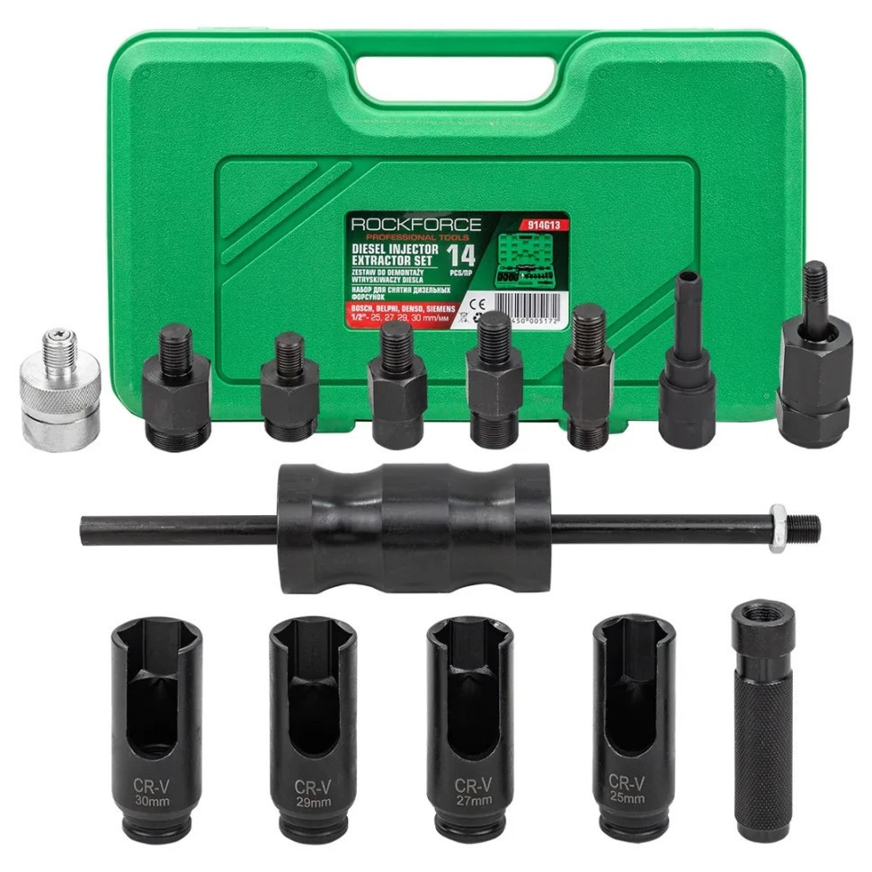 Набор для снятия дизельных форсунок 14пр. (обратный молоток) Rockforce RF-914G13 Одесса - изображение 3