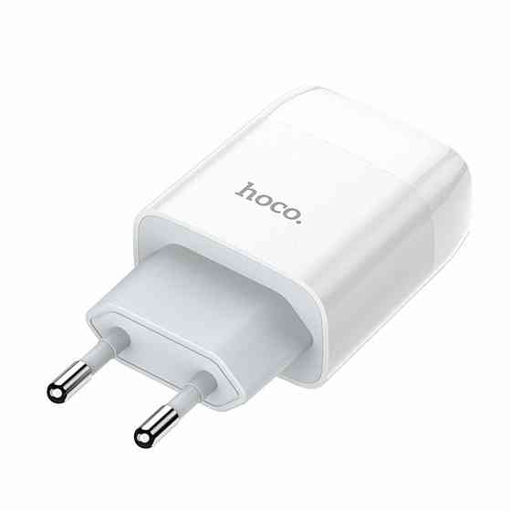 Сетевое зарядное устройство HOCO C73A Glorious dual port charger, цвет белый 6931474712912 Одесса