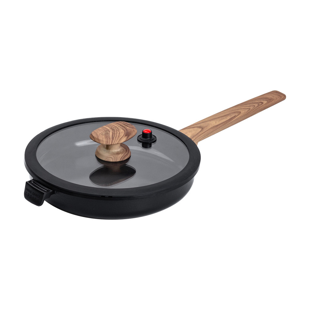 Алюмінієва сковорода з керамічним покриттям антипригарним 1.8 л Ø 24 см чорна MGC HP-4-457B Коломия - фото 1