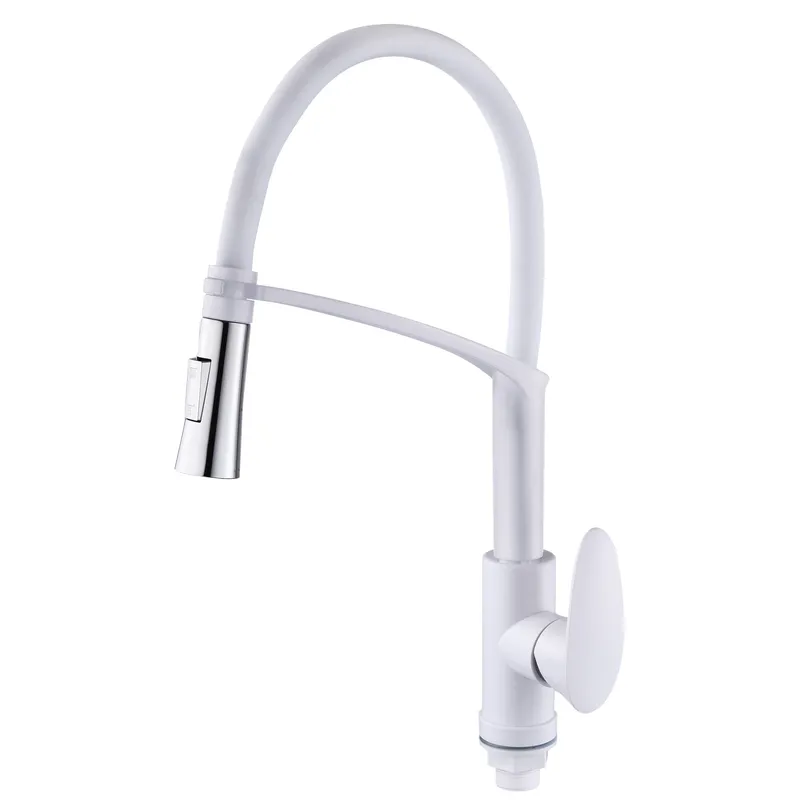 Змішувач для кухні Plamix Cezar-017 Set White Refl.White з силіконовий виливом (з підведенням) (PM0743)   ( 25001 ) Харьков - изображение 1