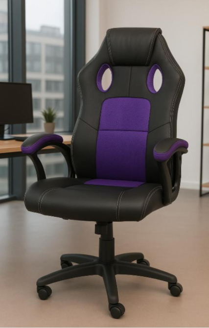 Игровое, офисное кресло Bonro YS-6056 — эргономичное кресло для гейминга и работы Фиолетовый Киев - изображение 5