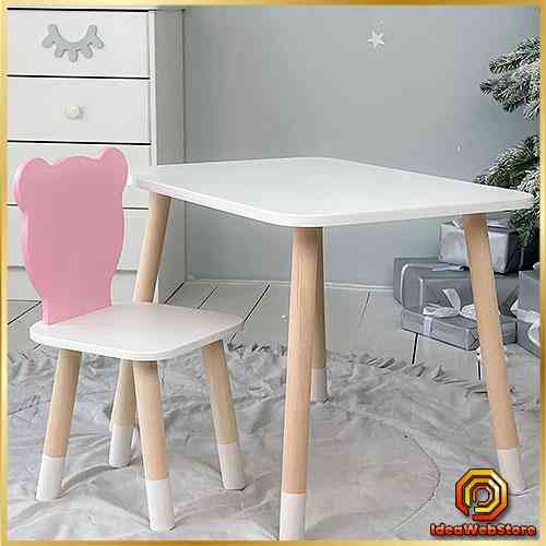 Деревянный комплект детский столик и стульчик, красивая детская мебель для развития творчества и игр малышу Киев