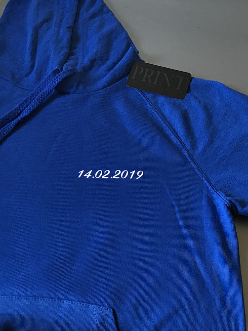 Яскраво сині Парні толстовки для хлопця та дівчини з датою Вашої річниці Чернівці - фото 3