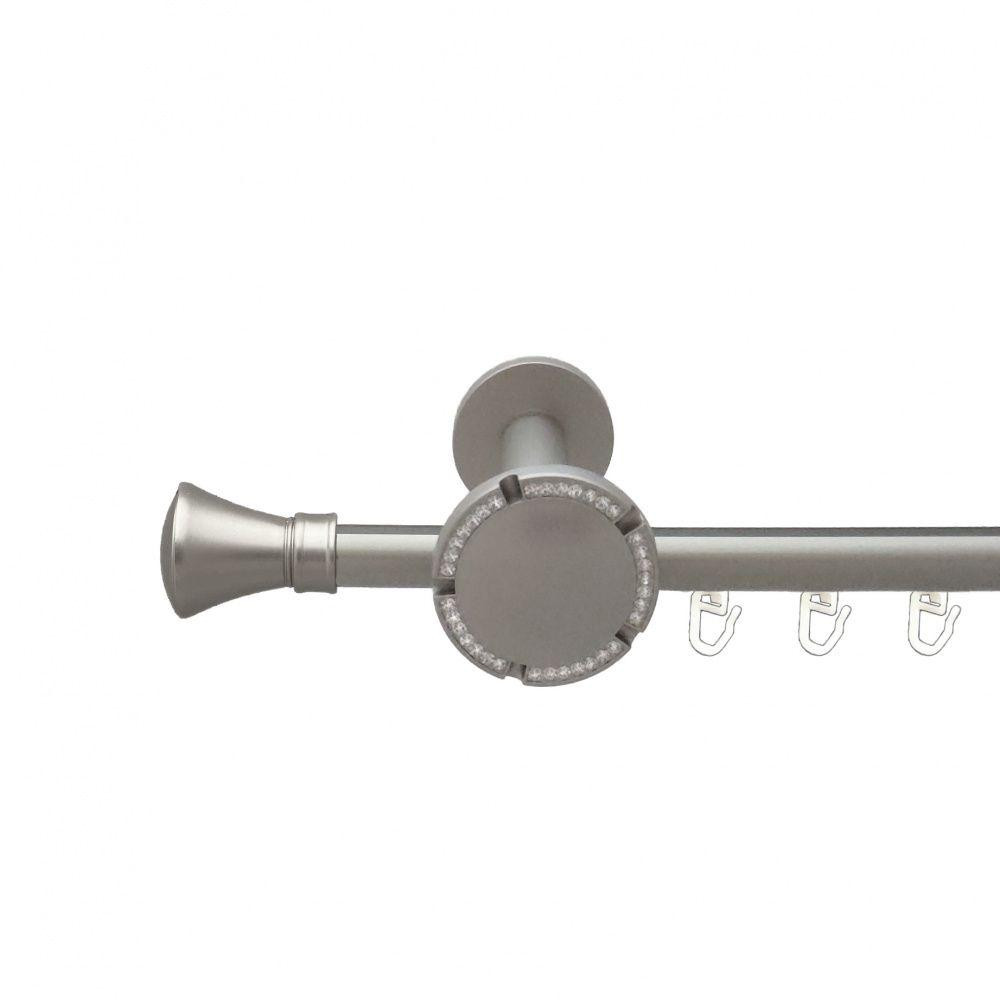 Карниз Orvit Люксор металевий однорядний розета реверс фламо профільна труба  Сатин 19 мм 200 см (00-00015263) Львів - фото 1