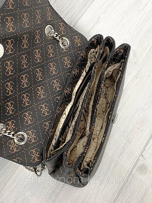 Женская сумка на плечо Guess (3385) коричневая Киев - изображение 3