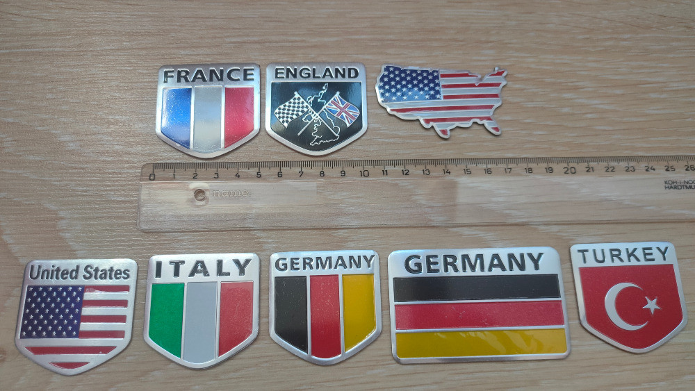 Наклейка на авто Прапори Країн алюмінієві Київ - фото 2