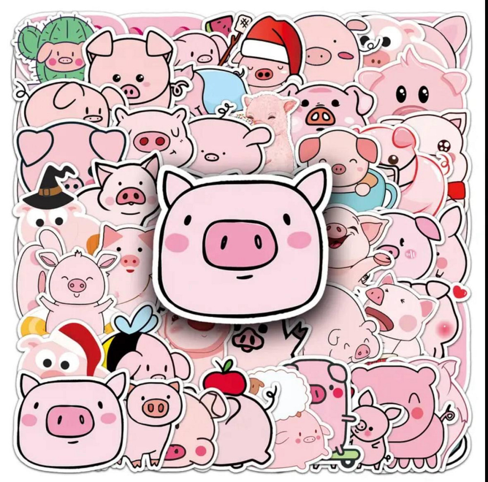 Наклейки со свинками 50 шт - милый набор для декора Киев - изображение 4