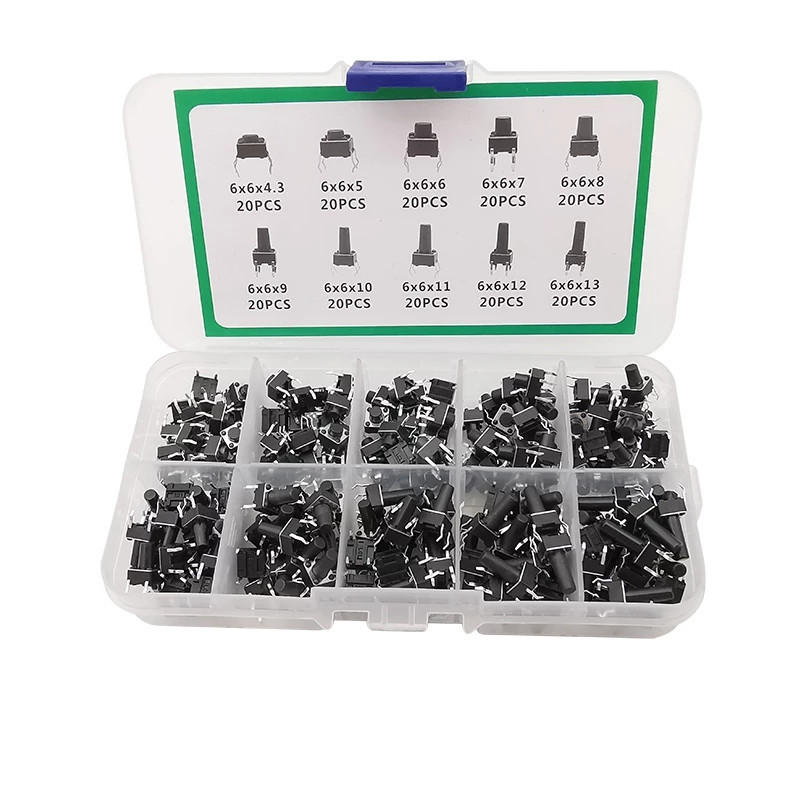 Набор тактовых кнопок 200 шт, 6x6 мм, 4 контакта Киев - изображение 1