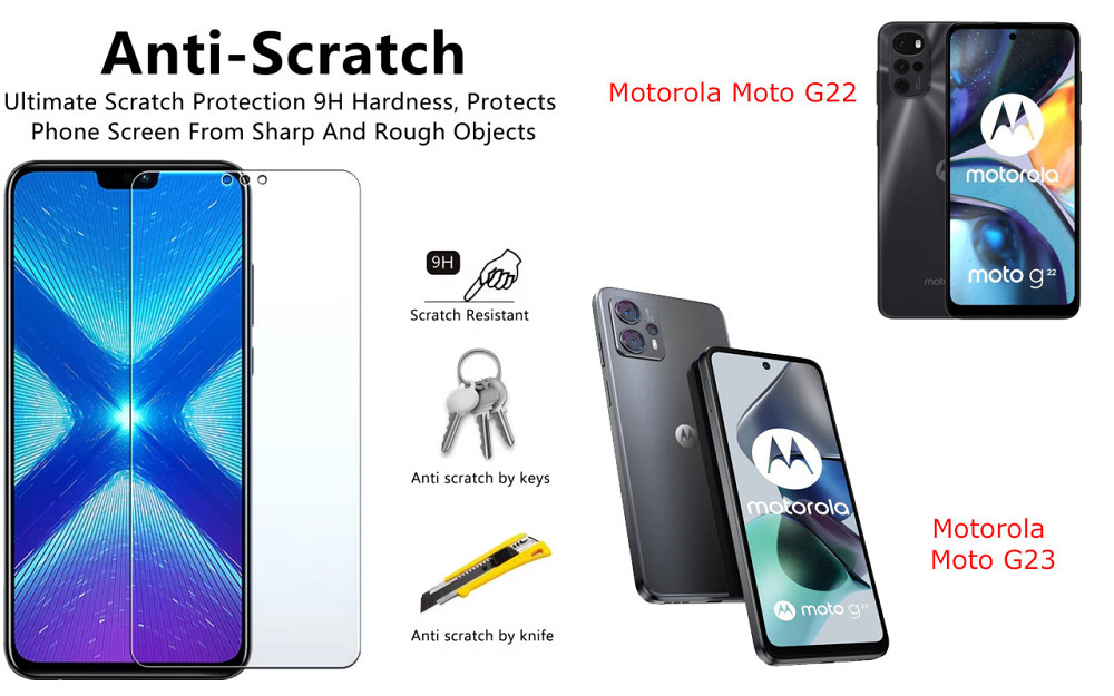 Защитное стекло NeoGlass для Motorola Moto G22, Moto G23 – ультрапрозрачное и устойчивое Киев - изображение 1