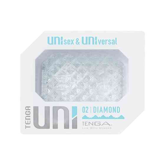 Унісекс-стимулятор Tenga UNI Diamond, білий, із зубчастим рельєфом, лубрикант у комплекті Sex Aura Київ