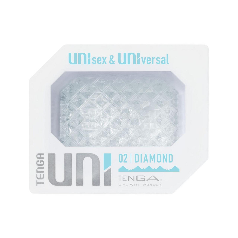 Унісекс-стимулятор Tenga UNI Diamond, білий, із зубчастим рельєфом, лубрикант у комплекті Sex Aura Київ - фото 1