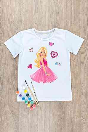 Футболка-раскраска детская Барби, Крохатушка одяг 116 Киев