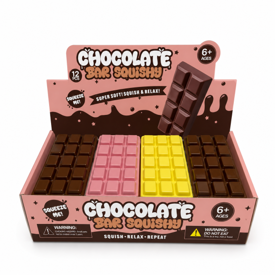 Сквіш-антистрес рожевий Шоколад Squishy Chocolate, м'яка іграшка для стиснення, 16 см Київ