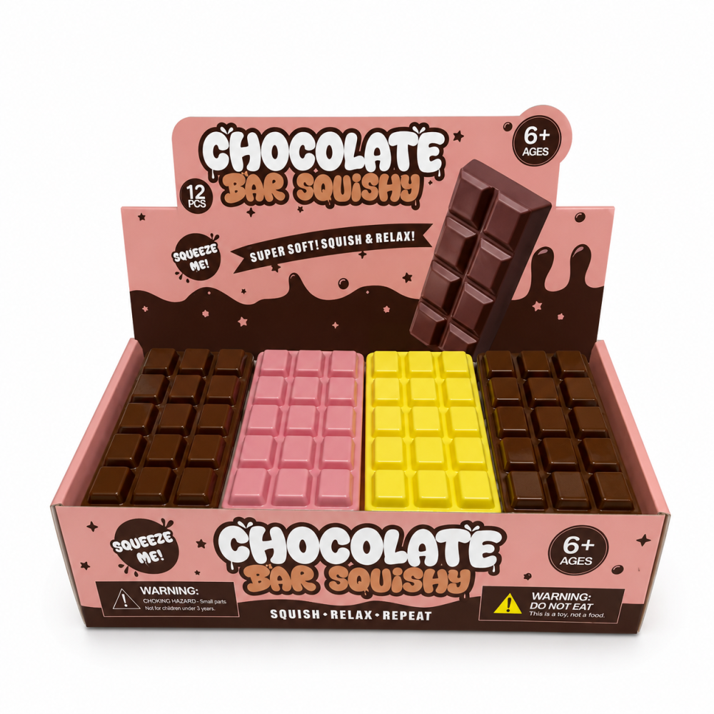 Сквіш-антистрес рожевий Шоколад Squishy Chocolate, м'яка іграшка для стиснення, 16 см Київ - фото 1