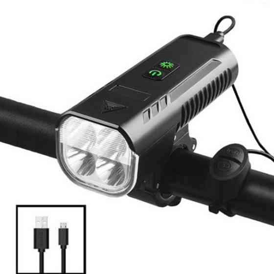 Світло на кермо велосипеда з акумулятором, Передній ліхтар для велосипеда на батарейках AY-48 Львів