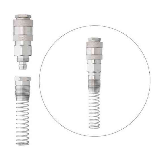 Быстроразъёмное соединение с пружиной для спиральных и прямых шлангов 8×12 мм INTERTOOL PT-1832 Киев