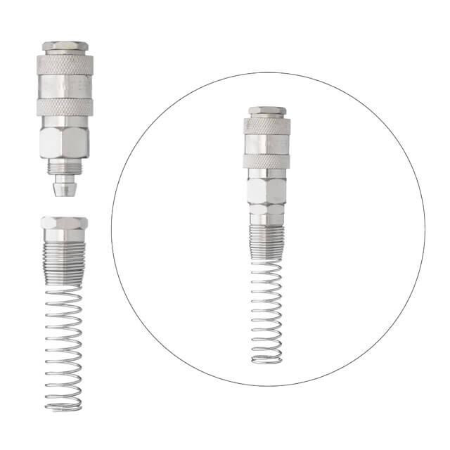 Швидкороз'ємне з'єднання з пружиною для спіральних і прямих шлангів 8×12 мм INTERTOOL PT-1832 Київ - фото 3