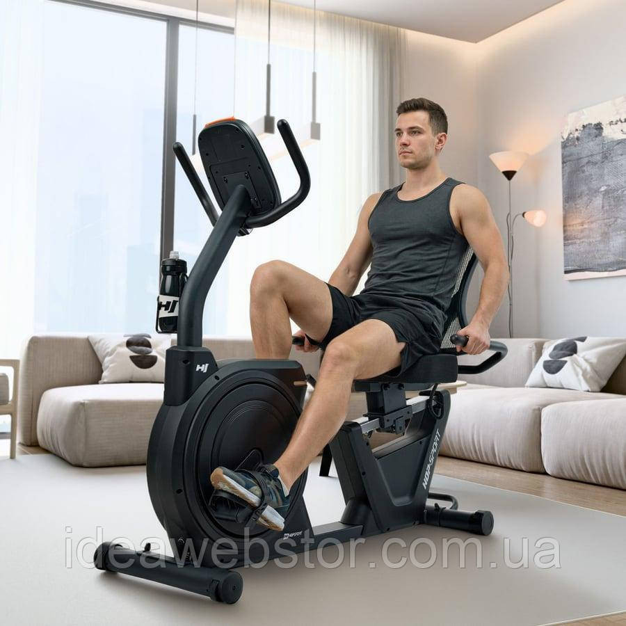 Горизонтальний велотренажер Hop-Sport HS-5000L Ranker чорно-золотистий Київ - фото 9