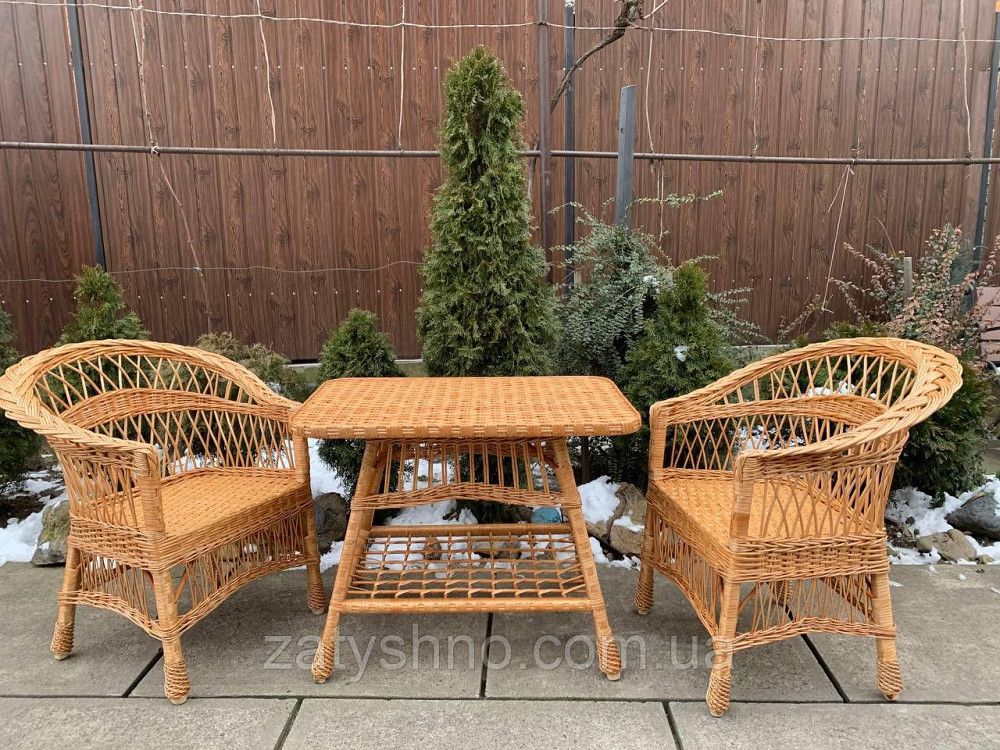 Комплект мебели плетеной с 2 креслами и столом Киев - изображение 1