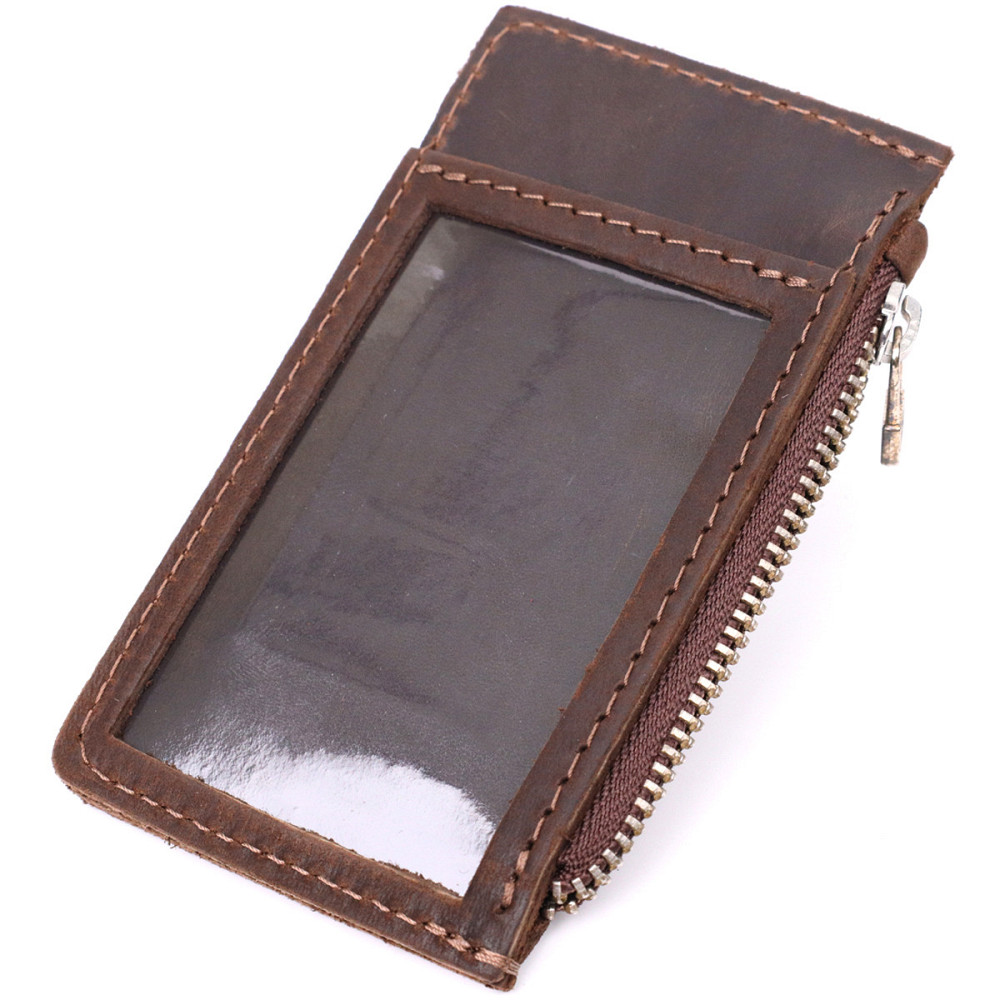 Оригінальний картхолдер з утримувачем для Apple AirTag з натуральної шкіри GRANDE PELLE 11627 Коричневий Київ - фото 2