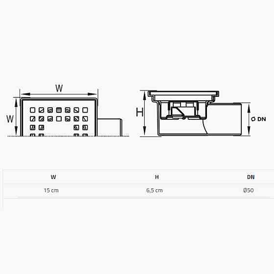 Трап душевой TILLO TM213 15х15см (000026798) Киев
