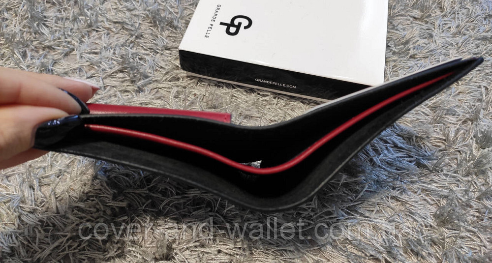 Стильный кожаный кошелек ручной роботы на магнитах Grande Pelle Киев - изображение 5