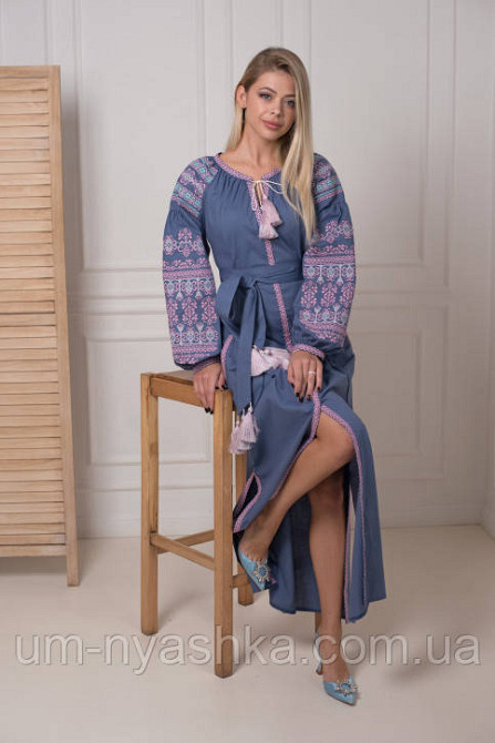 Жіноча лляна вишита сукня Злата Кривий Ріг - фото 9