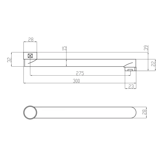 Излив для смесителя Lidz Niagara 300 30 см LDNIA300CRM35109 Chrome Киев