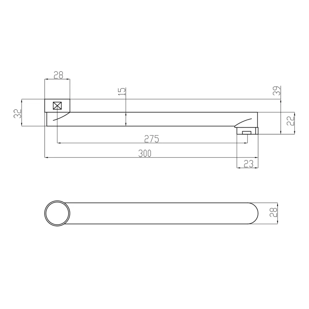 Вилив для змішувача Lidz Niagara 300 30 см LDNIA300CRM35109 Chrome Київ - фото 5