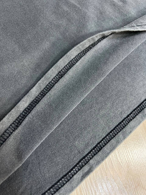 Футболка женская A-N 27039 вареная тай-дай оверсайз хлопок с надписью, серый, one size Киев - изображение 17