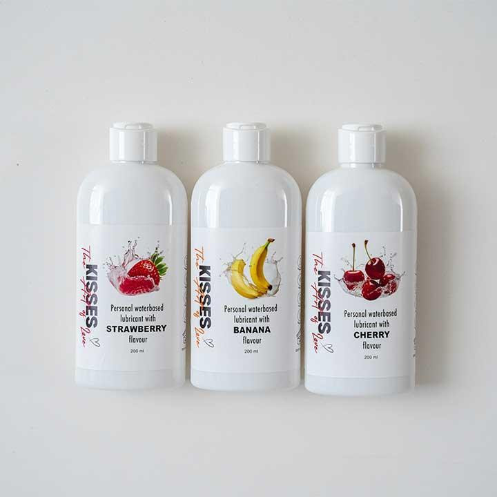 Лубрикант на водній основі Kisses Полуниця 200 мл. – Інтимне мастило Вінниця - фото 2