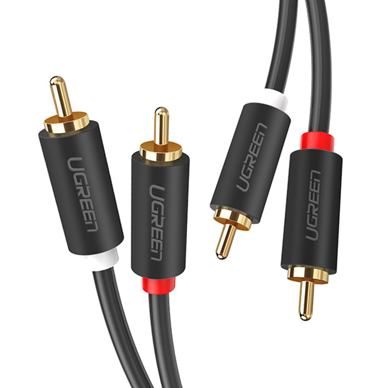 Межкомпонентный аудіо кабель Ugreen AV104 2RCA to 2RCA Audio Cable 10518 (Чорний, 2м) Николаев - изображение 2