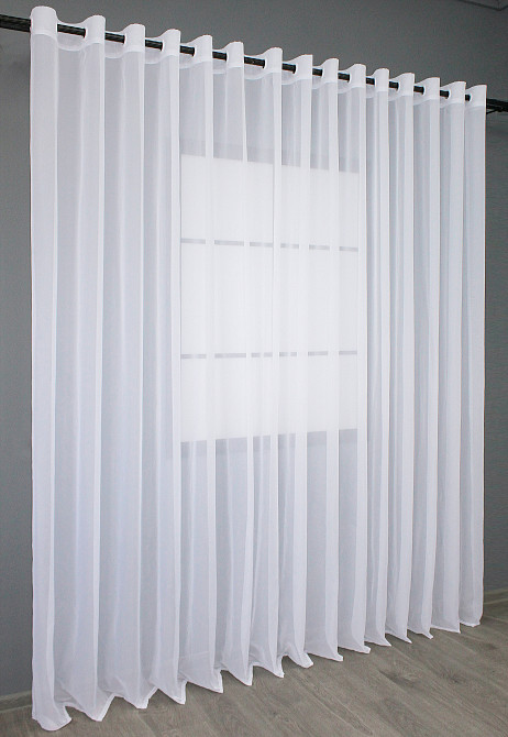 Тюль на люверсах VR-Textil н101 Шифон однотонний Білий 600х270 см (47-008) Київ - фото 3