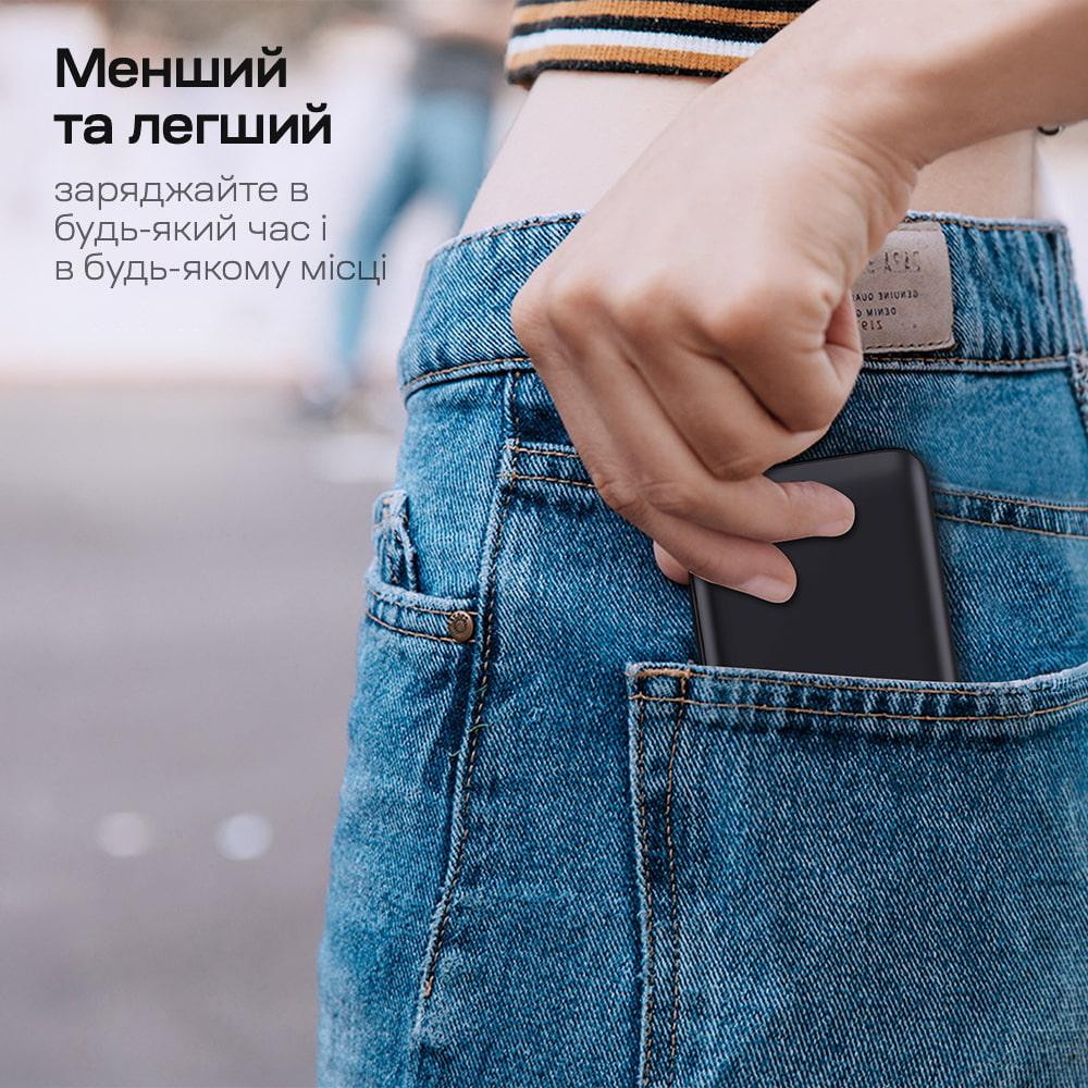 Повербанк 10000mAh Choetech B654 Black 22.5W QC3.0 PD3.0 вбудовані кабелі Type-C та Lightning (43-00147) Київ - фото 10