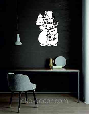 Декоративное настенное Панно «Снеговик», Декор на стену 90*58 см Киев