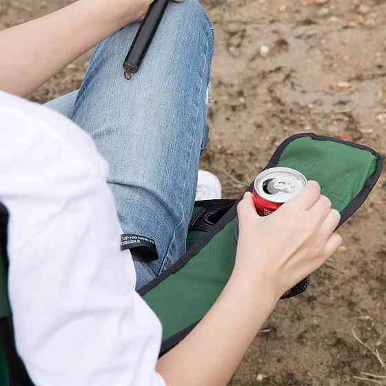 Складное кресло для рыбалки до 100 кг, с чехлом, Темно зеленое / Раскладной стул для кемпинга и пикника Киев